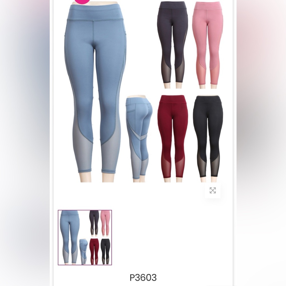 3pcs Mesh-Inset Leggings